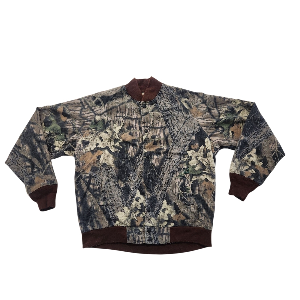 Vintage Mossy Oak Breakup Snap Button Shirt Mens Size Medium Made In USA.